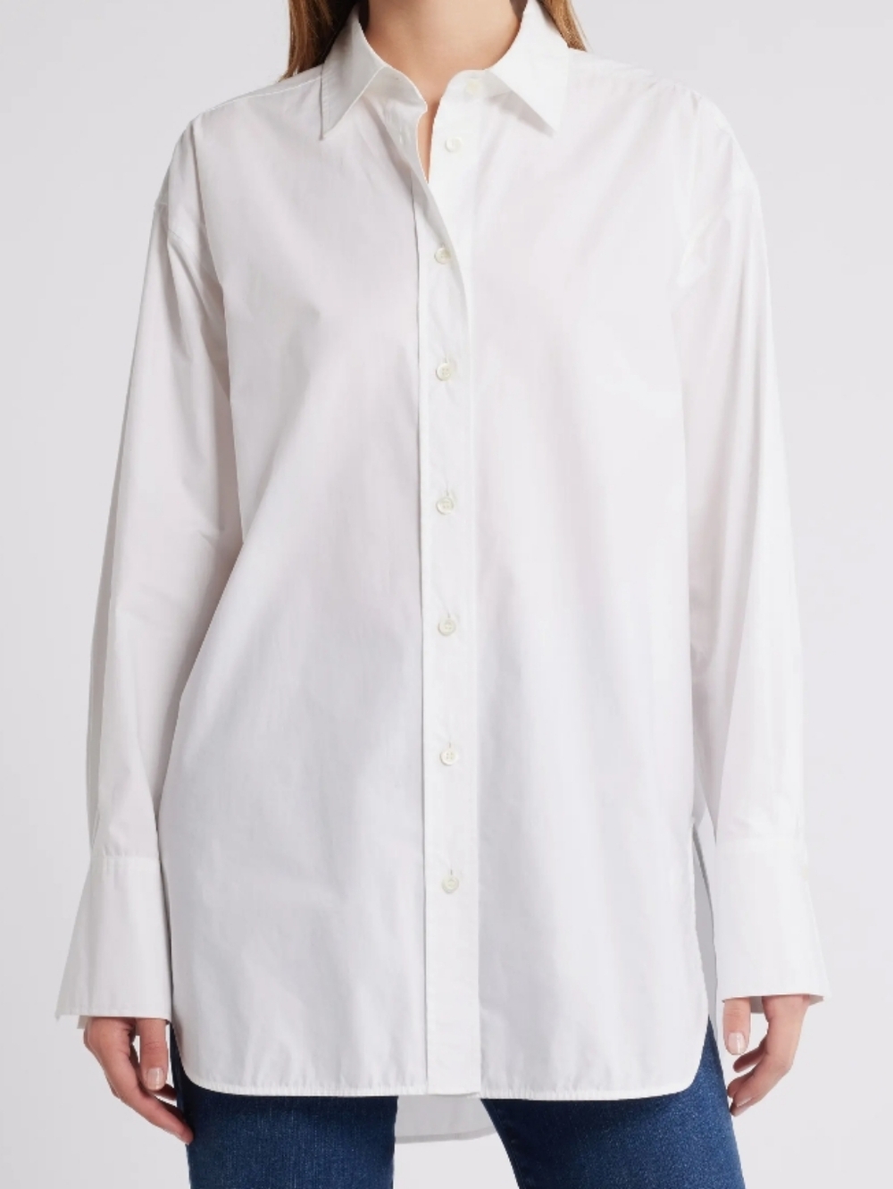 Nordstrom White Long-Sleeve Button-Down Dress Shirt